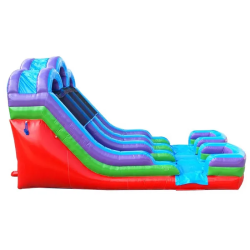 15 foot double lane inflatable water slide rainbow3 1766883704 15' Dual Lane Retro Water Slide Wet N Dry